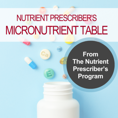 Nutrient Prescriber’s Micronutrient Table